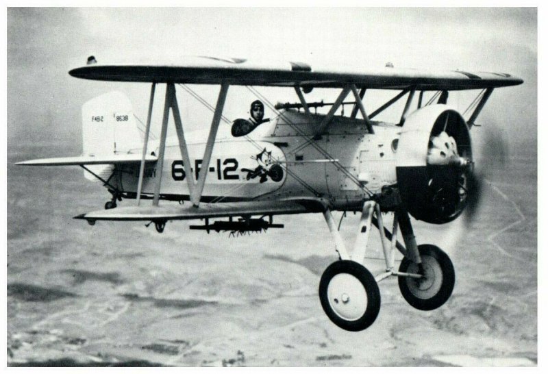 US Navy Boeing F4B 2 Fighter Military Postcard