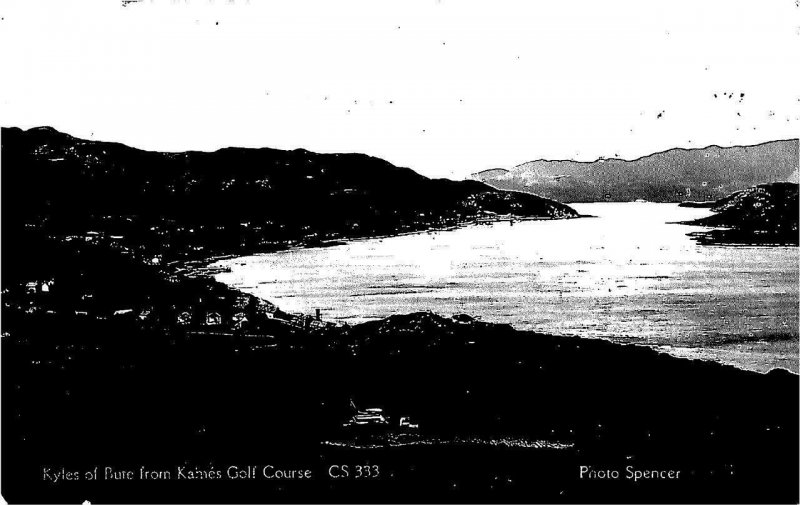 RPPC KYLES OF BUTE FROM KAMES GOLF COURSE SCOTLAND UK REAL PHOTO POSTCARD