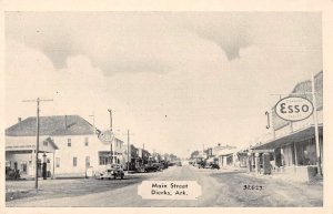 Dierks Arkansas Main Street Esso Gulf Gas Stations Vintage Postcard AA142