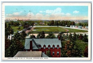 Springfield Massachusetts MA Postcard Pratts Field YMCA College Aerial View 1924