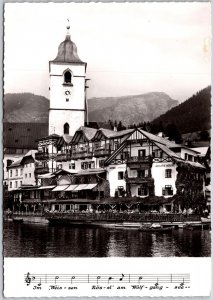 St. Wolfgang Weibes RoBl Austria Hotel Pension Weisses Real Photo RPPC Postcard