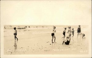 Kennebunk Maine ME Gooches Beach Vintage Real Photo RPPC Postcard