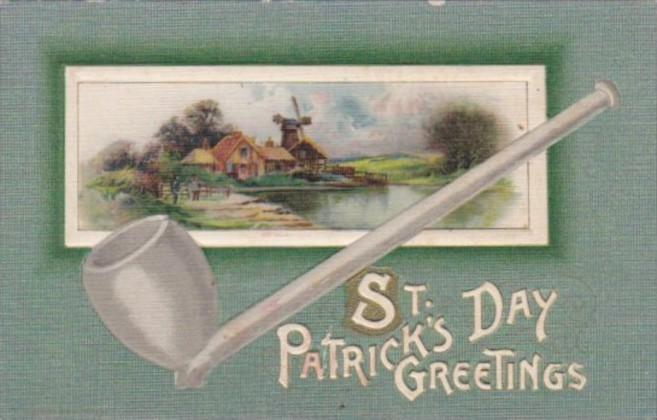 Saint Patrick's Day With Pipe & Landscape Scene