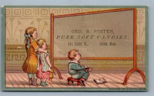 VICTORIAN TRADE CARD SOFT CANDIES GEO. FOSTER SALEM MA antique