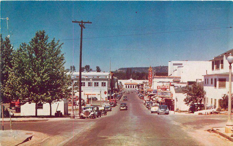 Autos Goldtown 1940s Oroville California Marquee Roberts postcard 837