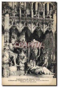 Old Postcard Cathedral of Chartres Closing Choir by Francois Marchand Massacr...