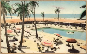 San Diego CA Hotel Del Coronado Swimming Pool Tinted Real Photo Postcard