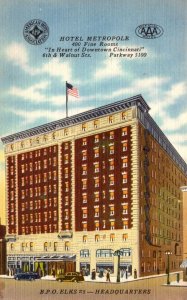 Ohio Cincinnati Hotel Metropole 1957