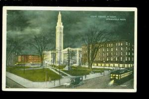 MA, Springfield, Massachusetts, Court Square at Night