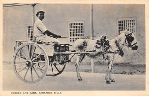 Donkey and Cart Barbados West Indies Unused 