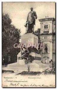 Germany Karlsruhe Old Postcard Bismarckdenkmal