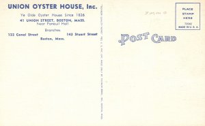 Vintage Postcard Ye Olde Union Oyster House Building Boston Massachusetts MA