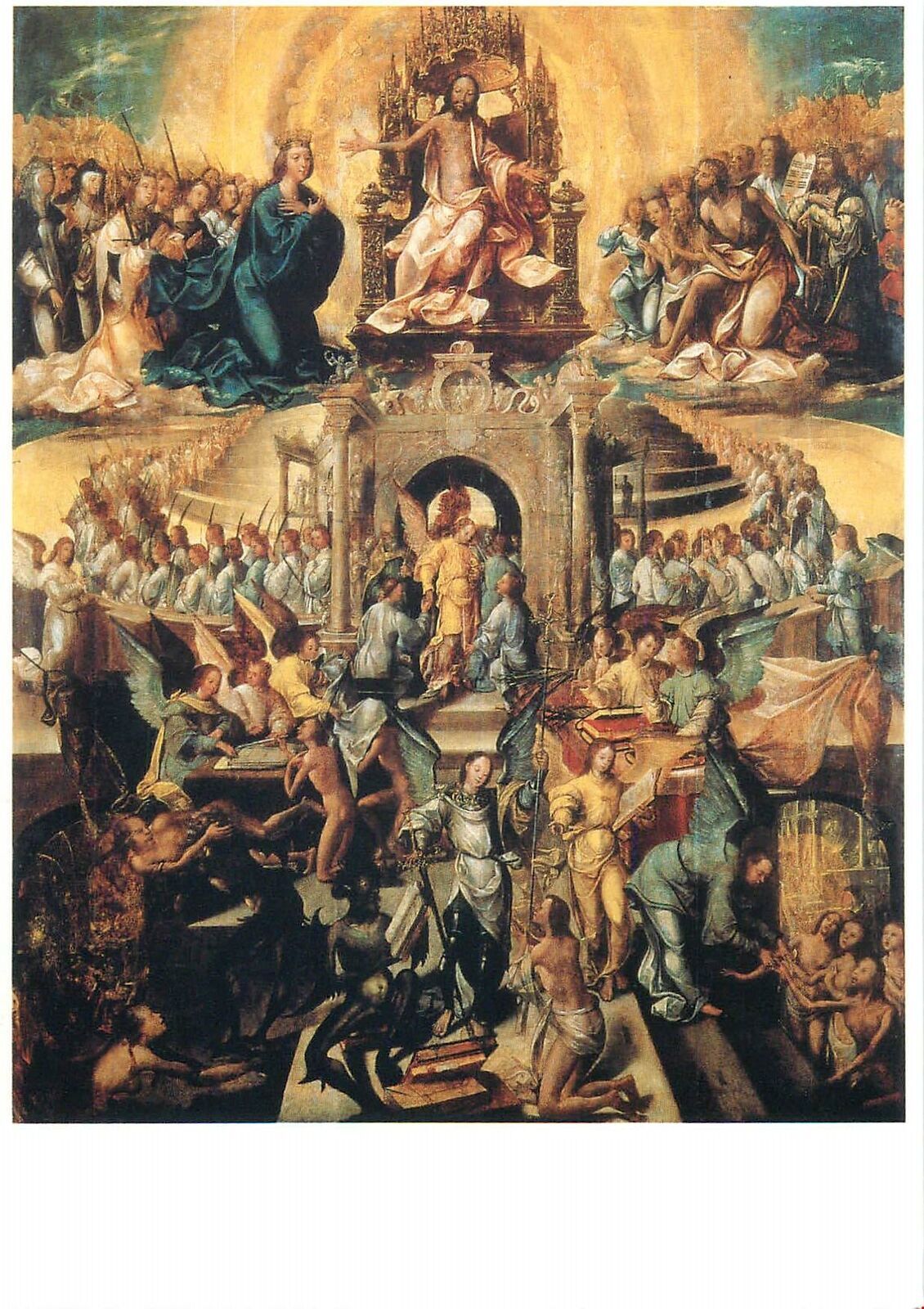 Postcard The Last Judgement 1540 painting Lisbon Sao Bento de Saude