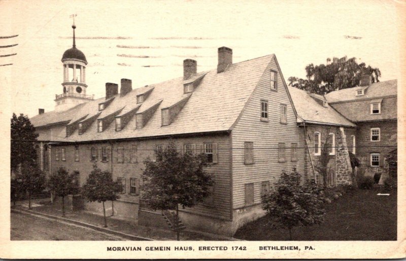 Pennsylvania Bethlehem Moravian Gemein Haus 1934