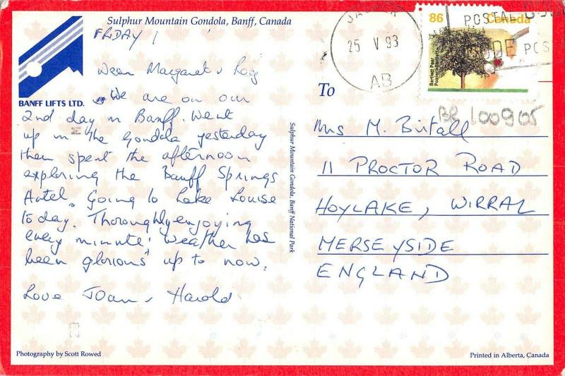 BR100905  sulphur mountain gondola banff canada