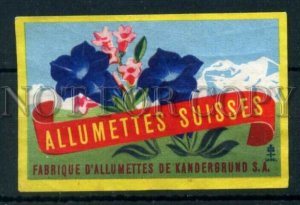 500475 ALLUMETTES SUISSES flowers Vintage match label