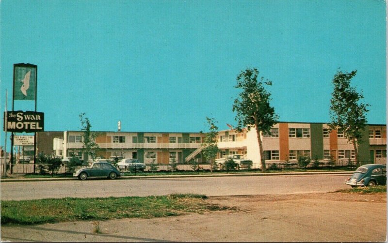 Grande Prairie Alberta Swan Motel VW Beetle Unused Postcard G99