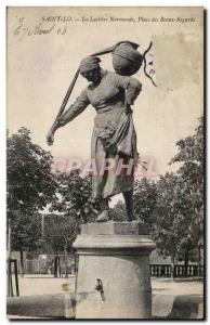 Old Postcard Saint Lo Laitiere Normande Place Des Beaux Regards Folklore