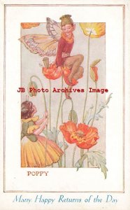 Margaret W. Tarrant, Medici Society, Fairies in Our Garden, Poppy