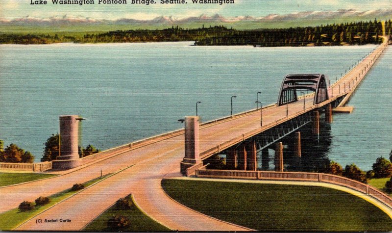 Washimgton Seattle Lake Washington Pontoon Bridge