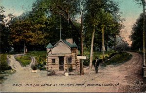 Iowa Marshalltown Old Log Cabin At Soldiers' Home 1912