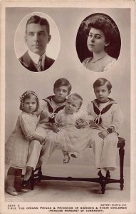 L521 Royalty Sweden Crown Prince and family RPPC vintage postcard