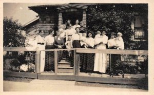 RPPC,  Group Of WOMEN & CHILDREN In Front Of Home  1914 Real Photo Postcard