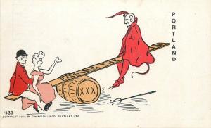 RARE D. M. Averill 1905 Raising the Devil in Portland Krampus swing couple 