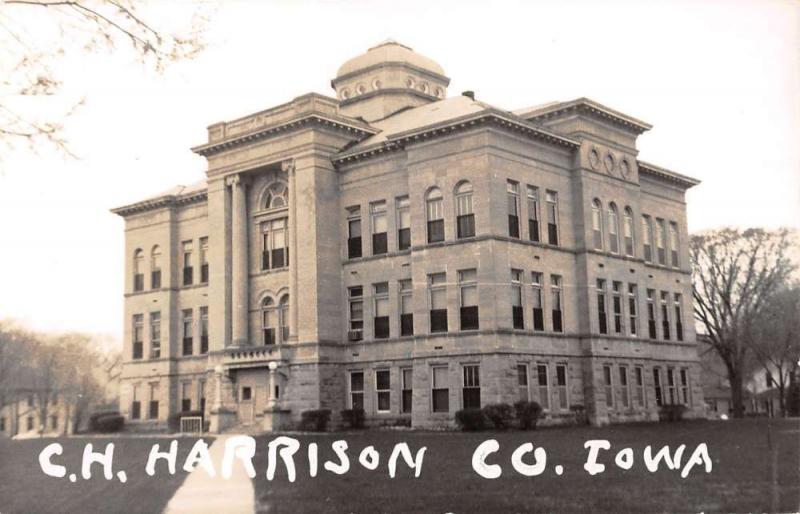 Harrison Iowa Court House Real Photo Antique Postcard K31304