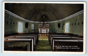 Interior of First Church built in Canada TADOUSAC QUEBEC Canada Postcard