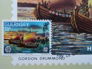 Guernsey First Day of Issue HISTORY 3-B 1982 Stamp & Postcard