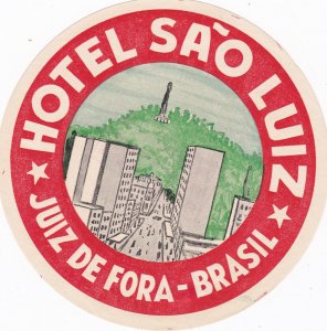 Brasil Juiz De Fora Hotel Sao Luiz Vintage Luggage Label sk2859