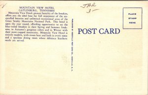 Mountain View Hotel By Moonlight Gatlinburg TN Tennessee Linen Postcard UNP VTG 