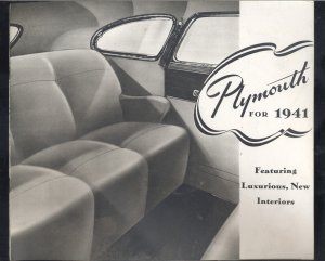 VINTAGE 1941 PLYMOUTH SEDAN COUPE CAR DEALER ADVERTISING BROCHURE ORIGINAL MOPAR