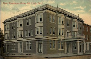 Mt. Holly New Jersey NJ New Washington House c1910 Vintage Postcard