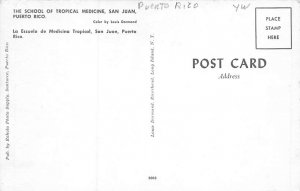 Puerto Rico Post card Old Vintage Antique Postcard School of Tropical Medicin...