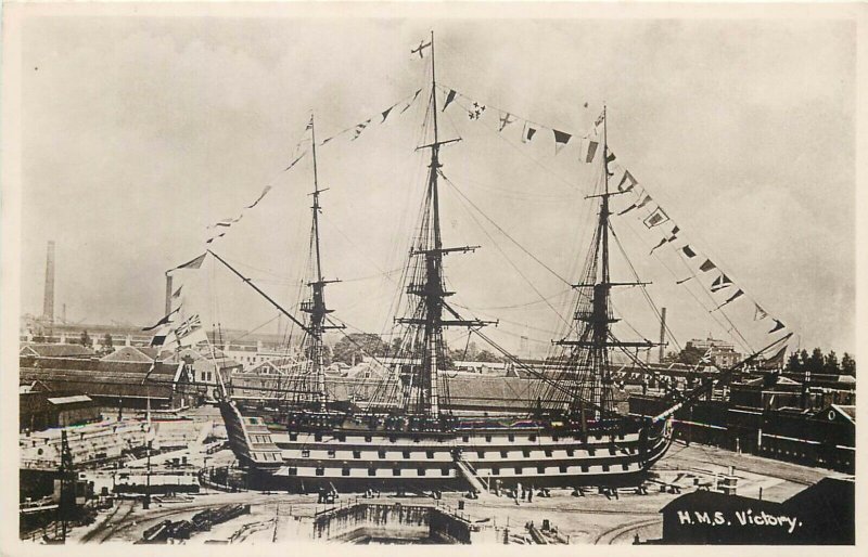 British navy H.M.S. Victory Ship postcard