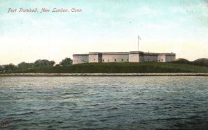 Vintage Postcard View Of Fort Trumbull New London Connecticut Robbins Bros. Pub.