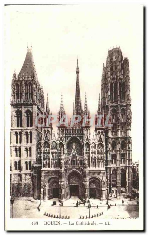 Old Postcard Rouen Cathedral