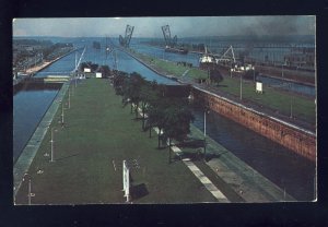 Sault Ste Marie, Michigan/MI Postcard, View Of Soo Locks, American Side