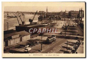 Old Postcard Bordeaux Quays Boat