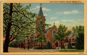 Postcard NJ Belmar Monmouth County Saint Rose's Catholic Church LINEN 1940s M35