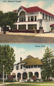 Masonic Temple Shrine Club Vintage Postcard 1946