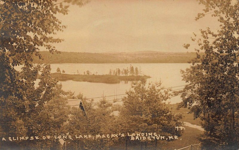 Bridgton ME Long Lake Macay's Landing Real Photo Postcard