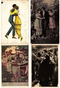 DANCING DANCE, 65 Vintage Postcards Mostly pre-1940 (L6220)