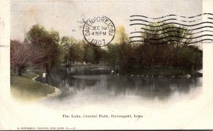 Iowa Davenport Central Park The Lake 1907