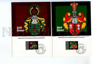 440822 Liechtenstein 1982 year set of First Day maximum cards coats of arms