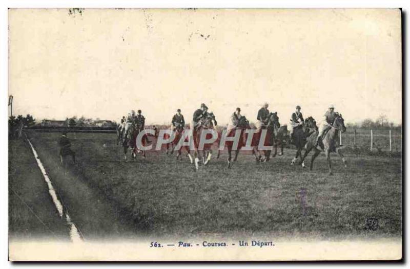 VINTAGE POSTCARD Horse Horsemanship Hippisme Pau Races a dep