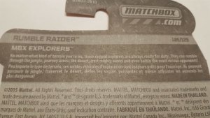 Matchbox Car # 105 Rumbler Raider