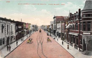 Pine Bluff Arkansas Main Street Looking South Vintage Postcard AA27740 